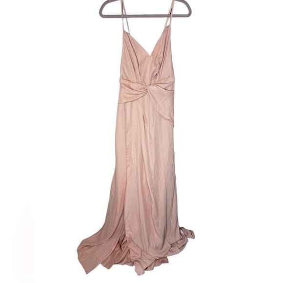 ASOS DESIGN Bridesmaid cami maxi dress with pleat detail skirt in rose size 12 - Picture 3 of 8